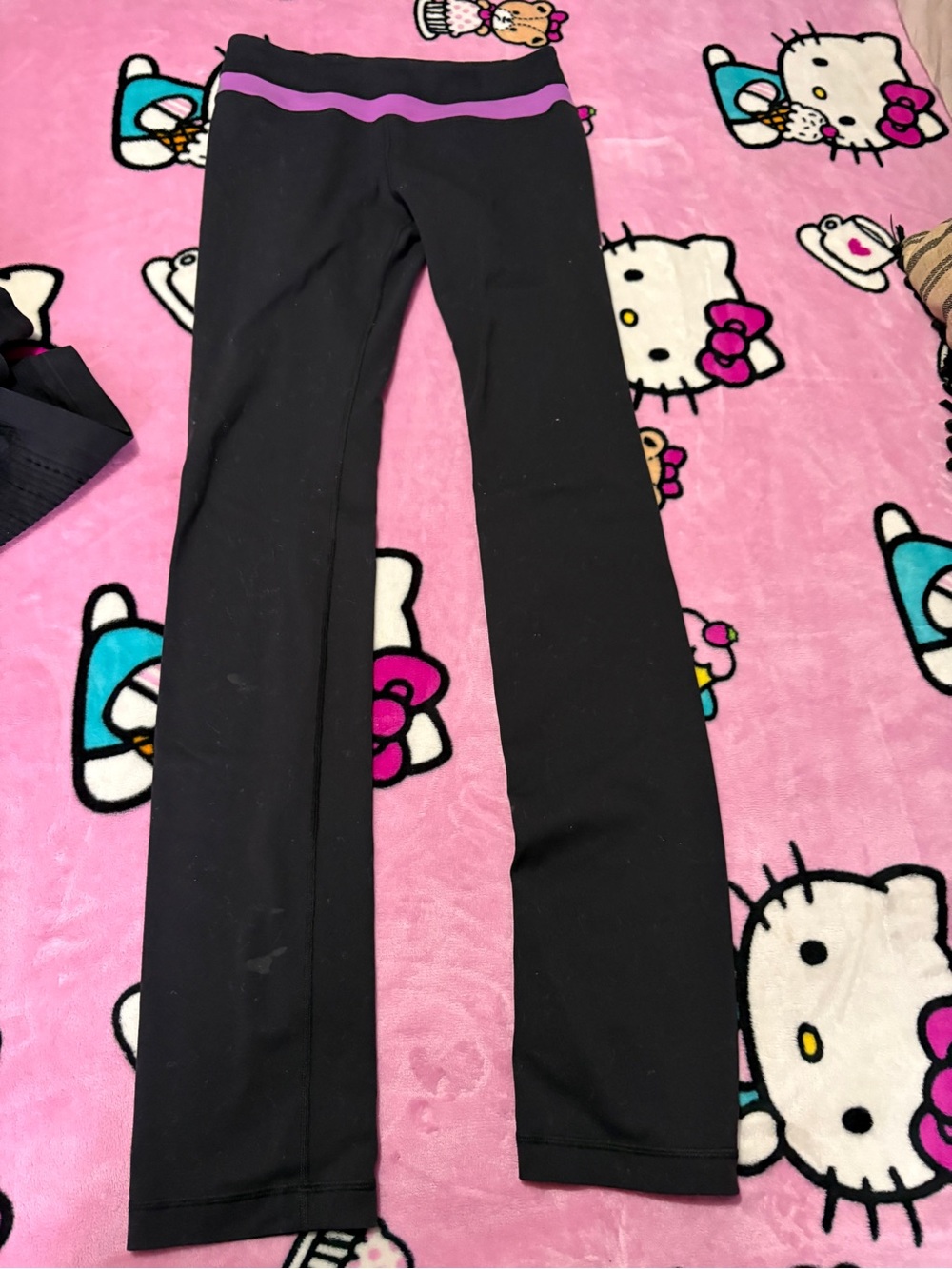 lululemon athletica Black Leggings with Purple Waistband